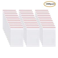 Plastic Poly Zipper Bag, 4 X 6 Inch, (Pack of 1000) Clear Poly Zipper Bags 2 Mil Resealable Ziplock Storage Plastic Bag for Jewelry, Crafts