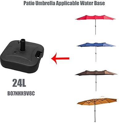 Amazon Com Lokatse Home 15 Ft Double Sided Outdoor Umbrella Rectangular Large With Crank For Patio Shade Outside Deck Or Pool Brown Garden Outdoor