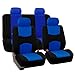 FH GROUP FH-FB050114 Flat Cloth Car Seat Covers Blue / Black Color