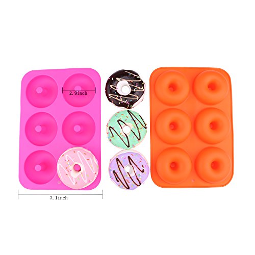 Greatstar Donut Pan,2-Pack High temperature resistance Silicone Doughnuts Baking Pan,Non-Stick Mold,Bake Full Size Perfect Shaped Doughnuts