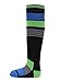 Kids'Merino Wool Ski Socks w/Moisture-Wicking Full Terry Ski Socks for Kids Youth Ski Socks Ski Socks Girls, Blue/Lime/Charcoal Stripe, 9-12 Years