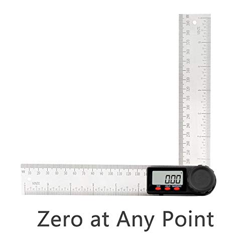 HANMATEK Digital Angle Finder Protractor with Zeroing and Locking Function, 7-Inch Stainless Steel Angle Finder Ruler, Digital LCD Display, for Woodworking, Construction, Repairing DP2