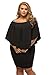 Gloria&Sarah Women's Sexy Off Shoulder Ruffles Multiple Dressing Layered Plus Size Mini Dress,Black,XX-Large
