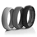 Swagmat Silicone Wedding Rings, 3 Pack Wedding Bands for Men & Women (Black, Dark Gray, Medium Gray, Size 7)