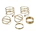 YRY 6 PCS Joint Knuckle Ring Set Gold Color Circle Open Ring for Women Girls (Alloy Ring)