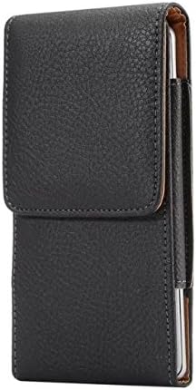 Premium Vertical PU Leather Pouch Case Belt Clip Holster for iPhone Xs Max 8 Plus Samsung Galaxy S22+ S21+ S20 FE S20+ S10 Plus A32 A51 A52S A53 Google Pixle 6 BLU G90 Moto G7 Plus (Black)