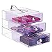 iDesign 3 Drawer Storage Organizer for Cosmetics, Makeup, Beauty Products and Office Supplies, Purple