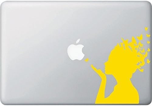 Butterfly Girl Macbook or Laptop Decal 5.5x6.5" YELLOW