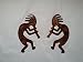 Kokopelli Man Set of 2 Metal Wall Art Decor Accents Antique Copper Color