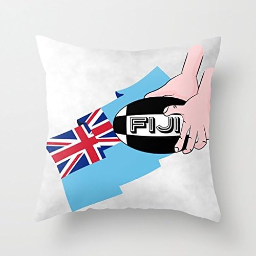 MoreComfort Pillow Case Fiji Rugby Flag Cushion with 18IN for Home Decoration Sofa