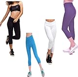 Sports Yoga Stretch Short Leggings Under Knee Tights Skinny Spandex Pants S-Xl