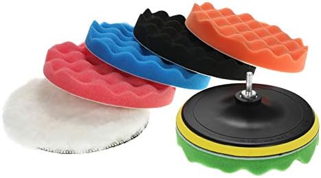 newhashiqi Car Pad, 7Pcs Car 180mm Car Polishing Waxing Sponge Wheel Sanding Machine Sealing Glaze