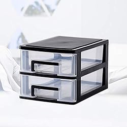 STOBOK Storage Drawer, 2 Layers Plastic Drawers
