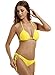 zeraca Women's Plus Size Tie Side Bottom Triangle Bikini Swimsuits (XL18, Neon Yellow)