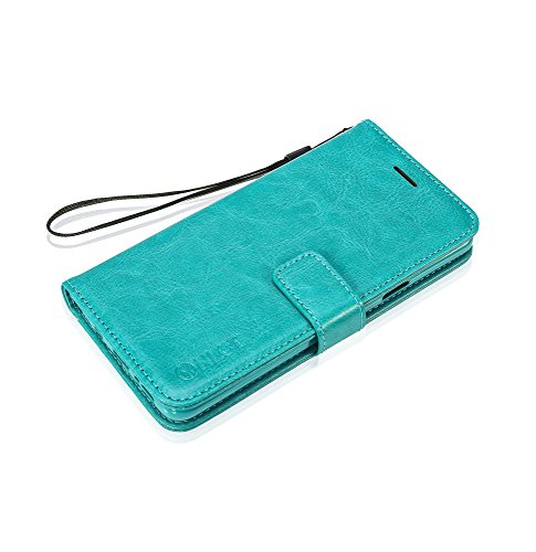 Samsung Galaxy S9 Plus Case, HLCT PU Leather Case, with Soft TPU Protective Bumper, Built-in Kickstand, Cash and Card Pockets (Teal)