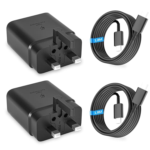 NATNO 2 Pack 45W USB C Super Fast Charger Compatible with Samsung Galaxy | S25 Ultra S25+ S24 S24 Ultra S24+ S23 Ultra S23 S23+ S22 Ultra S22+ S22 Note10+, Type C Wall Adapter with 6FT Charging Cord