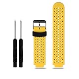 ZSZCXD Soft Silicone Replacement Watch Band for Garmin Forerunner 235/220/230/620/630/735 Smart Watch (01 Yellow & Black)