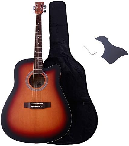 Teekland 41 inch Spruce Front Cutaway Folk Glarry Guitar with Bag & Board & Wrench Tool Sunset
