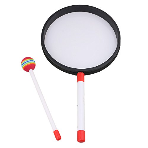 BQLZR 7.9" Lollipop Shape Hand Drum Percussion Musical Instruments Education Toys for Kid and Baby with Candy Drumstick