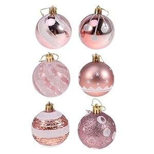 VALICLUD 24 stuks 6 cm kerstbal kerstboomhanger hangdecoratie voor party goud roos