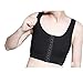 Lesbian Breathable Super Flat Les Compression 3 Rows Central Clasp Chest Binders (Lable Size M=Lable Size L, black)
