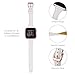 TOYOUTHS Leather Strap Compatible with Fitbit Versa/Versa 2 Bands Women Men Slim Genuine Leather Wristbands Replacement for Versa Lite Edition/Versa SE Classic Accessorie (White+Rose Gold Buckle)