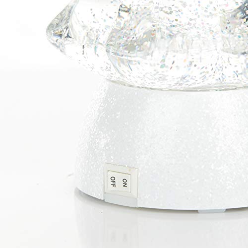 ReLive 8.5" Glitter Christmas Tree - Light Up Snow Globe Decor - White - Thumbnail 3