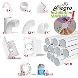 Central Vacuum 4-Inlet Installation Kit & 125 feet of Pipe All in a Box