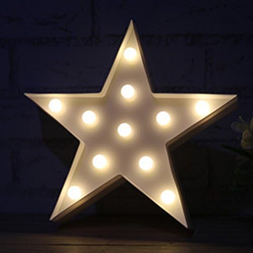 Unicorn Night Light Battery Operated LED Light Table Lamp for Kids Room Birthday Gift Marquee Sign Home Decor (Star)