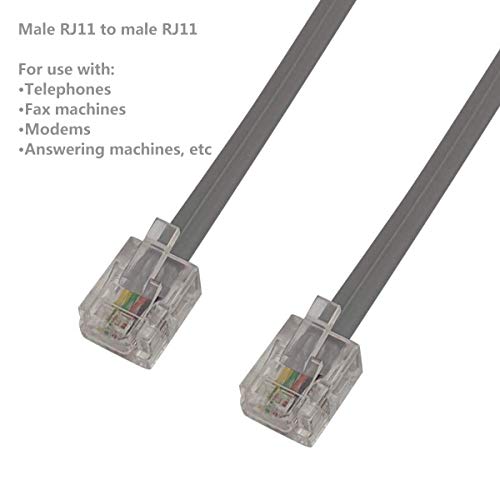 image for Uvital 25 Feet Telephone Landline Extension Cord Cable Line Wire with 