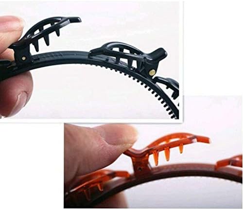 Double Bangs Hairstyle Hairpin, Twist Clip Headband with Toothed Headband Braid Tool, Women Fashion Hair Accessories, DIY Hair Bands Headbands for Women Girls (Black) 7 Double Bangs Hairstyle Hairpin, Twist Clip Headband with Toothed Headband Braid Tool, Women Fashion Hair Accessories, DIY Hair Bands Headbands for Women Girls (Black)