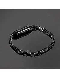 Imrsanl - Pulsera de acero inoxidable para cenizas - Brazalete de urna de bala cilíndrica para cenizas humanas - Joyería de recuerdo para hombres y mujeres