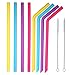 (Ship from US) esonmus Silicone Reusable Straws Drinking Straws 8pcs/Set Colorful Juice Straws 9.8