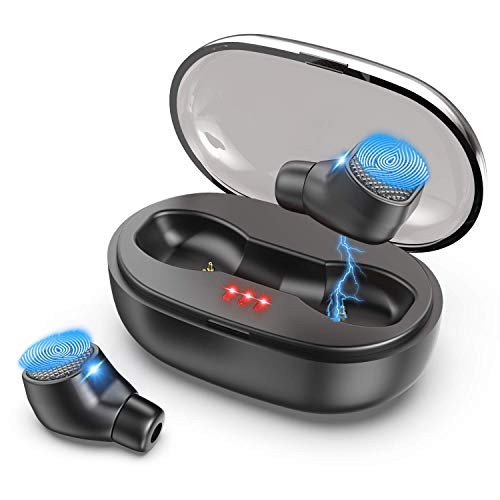 Wireless Earbuds QDTT DR10 True Wireless Earbuds Bluetooth 5.0 Headphones Deep Bass Stereo Sound IPX7 Waterproof Auto Pairing in-Ear Bluetooth Headset with Charging Case