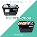 Kuelor Waterproof Car Trash Can, Leakproof Auto Garbage Bag for Litter with 3 Mesh Pockets, Collapsible Storage Organizer, Black