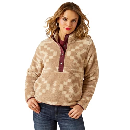 ARIAT Women Berber Snap Front Sweatshirt at Amazon
