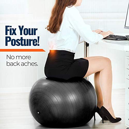 Exercise Ball Chair Yoga Ball & Stability Ring. for Pregnancy, Balance, Pilates or Birthing
