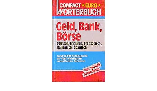 Compact Euro Worterbuch Geld Bank Borse Deutsch Englisch