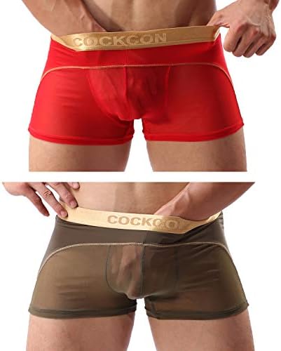 Laxier Men Boxer Briefs Shorts Bulge Pouch Soft Underpants Mens Trunks Mesh Underwear for Male Pack of 2