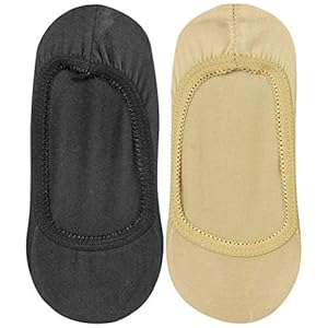 Neska Moda Women’s Cotton Black & Skin 2 Pair Belly Socks