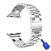 Creazy Stainless Steel Strap Watch Band+Adapter+Case Cover for Apple Watch 38mm (Silver)