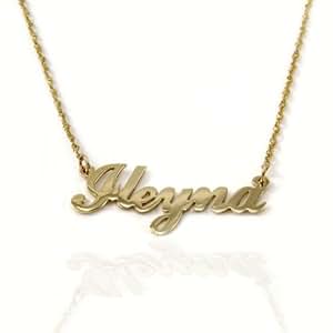 gold necklace name personalized 14k