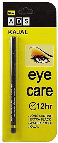 ADS Eyecare Kajal Pencil 12 Hour Extra Black Long Lasting Water Proof Kajal (Pack of 2)