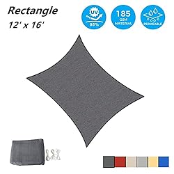 AsterOutdoor Sun Shade Sail Rectangle 12' x 16' UV