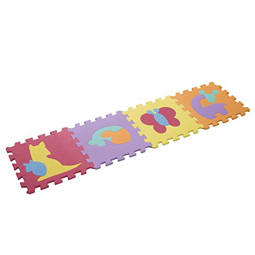 Hey! Play! Baby Play Mat Interlocking Foam Tiles with Animal Images