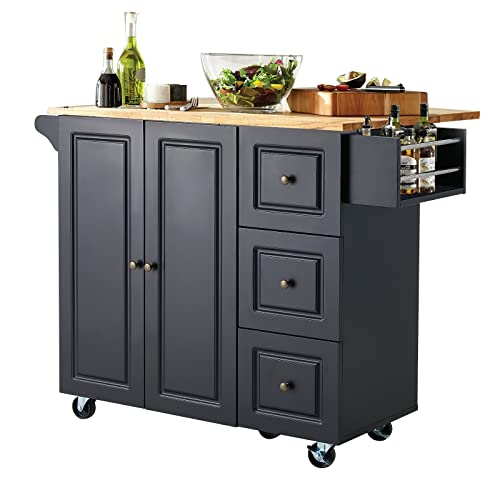 AVAWING Kitchen Island on Wheels, Rolling Kitchen Island Kitchen Cart