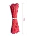 ThreeBulls 1.8mm Fluorescent Reflective Guyline Tent Rope Camping Cord Paracord (Red, 20m)