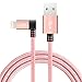 CableCreation Angled Lightning to USB Cable, 4 Feet 90 Degree iPhone Charger and Data Cable [MFi Certified], Compatible iPhone 11 Pro Max XR X Xs Max 8 7 Plus 6S 6 5 iPad iPod, Rose Gold