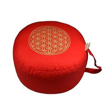 Herbalind AZ6656 Yogakissen/Meditationskissen'Blume des Lebens', rot