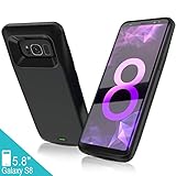 Elebase Galaxy S8 Battery Case,5000mAh Portable External Backup Charging Case,Rechargeable Impact Resistant Extended Power Charger for Samsung Galaxy S8(Not Galaxy S8 Plus)(Black)
